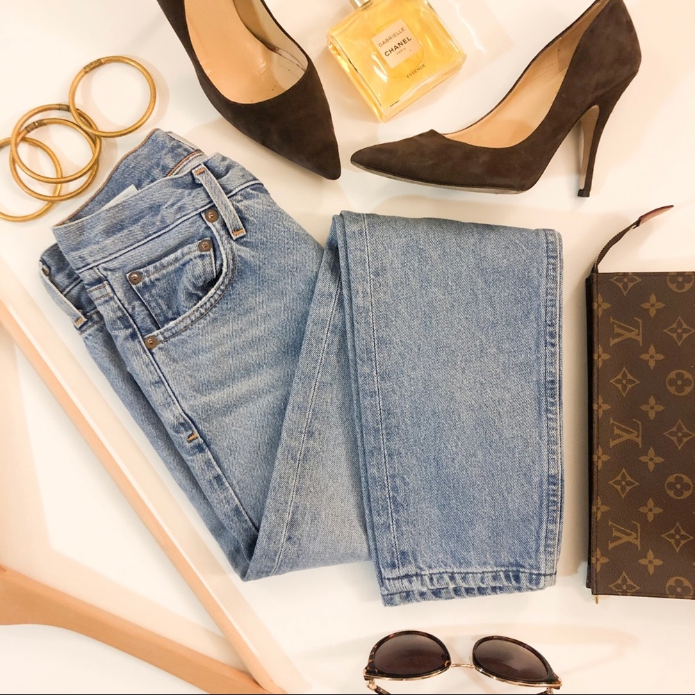 AGOLDE High Rise Feel Good Button Fly Jeans